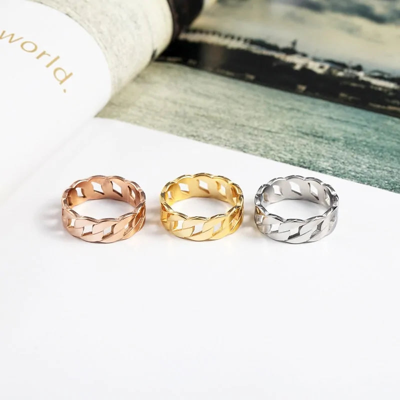 Cassie Ring Stainless Steel, Gold, Rose Gold, Silver Forever/Infinity Links NEW
