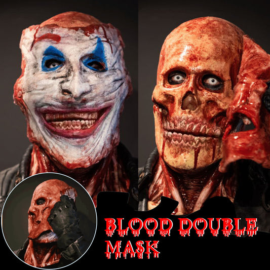 Halloween Scary Clown Bloody Mask Double Layer Latex Peel Away Face Joker-like NEW