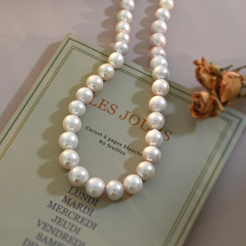 Valentines Day Big Edison Natural Freshwater Pearl Necklace