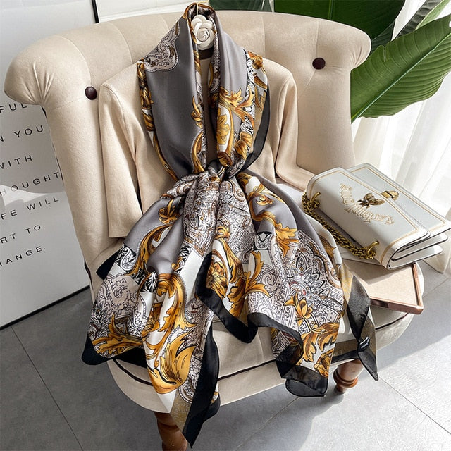 Luxury Polyester Soft Scarf Womens Shawl Silky NEW