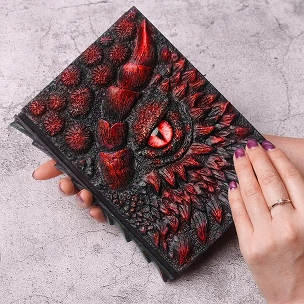 3D Dragon Embossed Diary Relief Design Blank Pages NEW