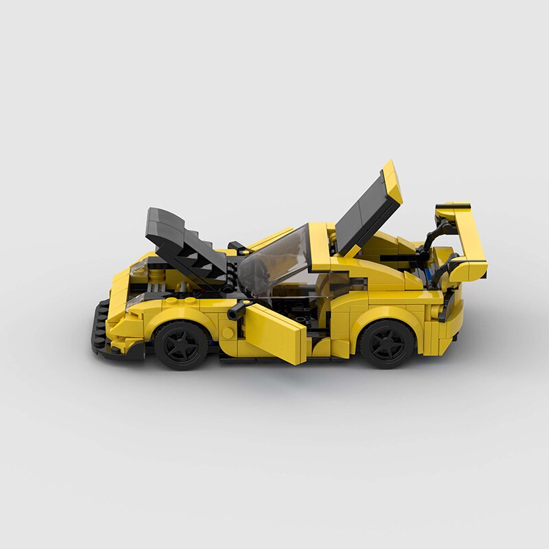 Mazda FD Rx7 Lego Compatible Building Bricks Blocks, MOC Yellow Toy Ca ...