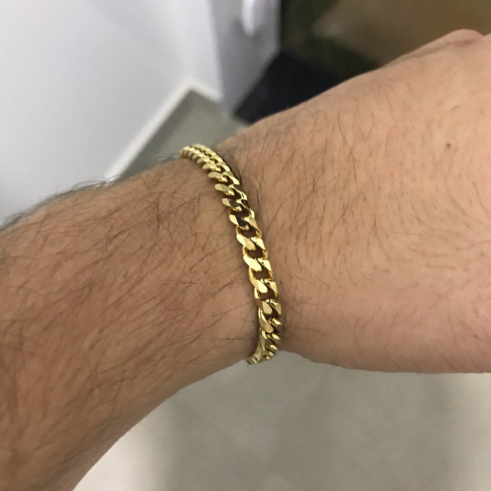 Men Bracelet Cuban Link Stainless Steel NEW