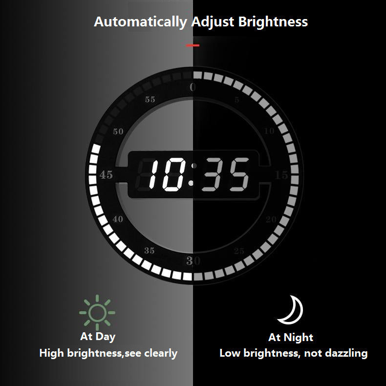 LED Digital Wall Clock Modern Stylish Design Built-in Temperature Date Display NEW