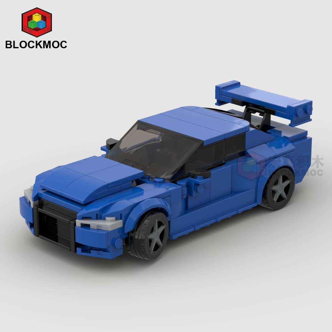 JDM Nissan Fast & Furious Blocks Build Car, Skyline GTR R34, S14, 350Z, R32, 240Z, Initial D Racing Sports Cars NEW