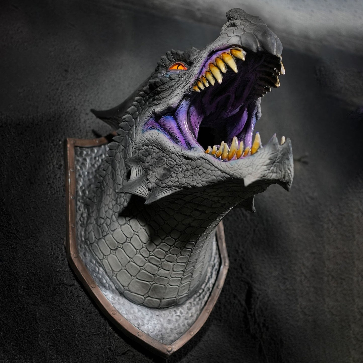 Fire Breathing Dragon 3D Wall Sculpture LED Lighted + Fog Machine NEW
