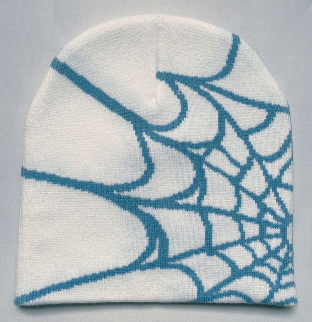 Gothic Spider Web Pattern Beanie Cap Halloween Outfit Accessory NEW