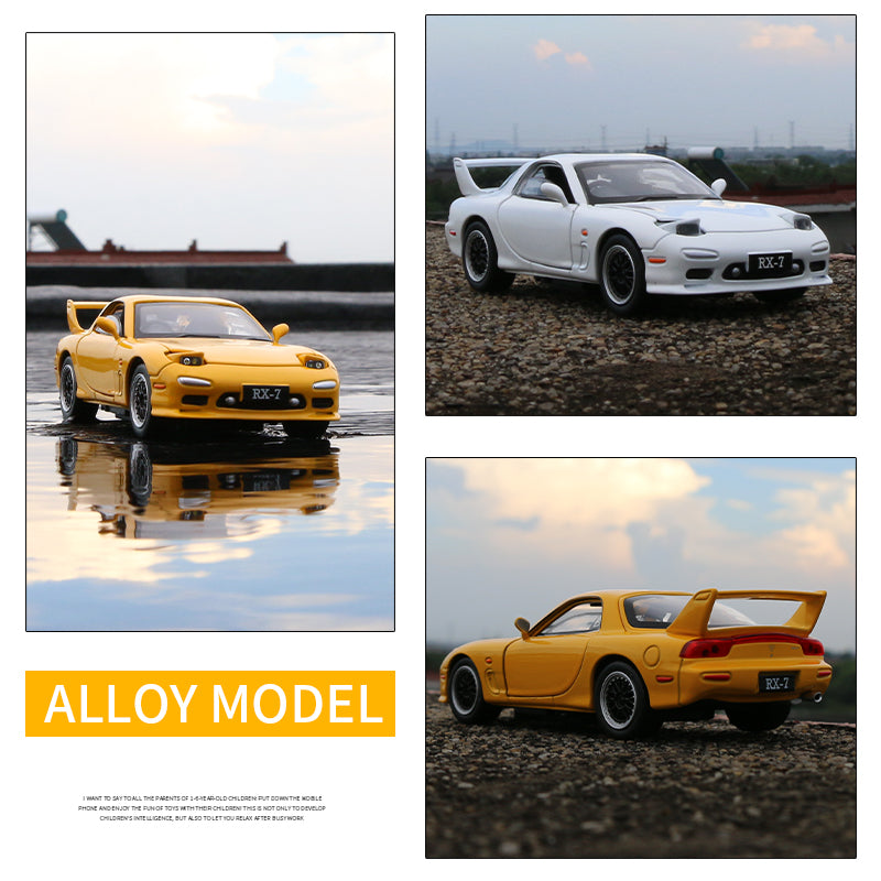 Mazda RX7 Alloy Sports Car 1:32 Scale Replica +Lights & Sounds NEW