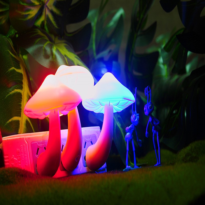 Magic Mushroom Shape Colorful LED Night Lights Lamp Wall Decor, NEW
