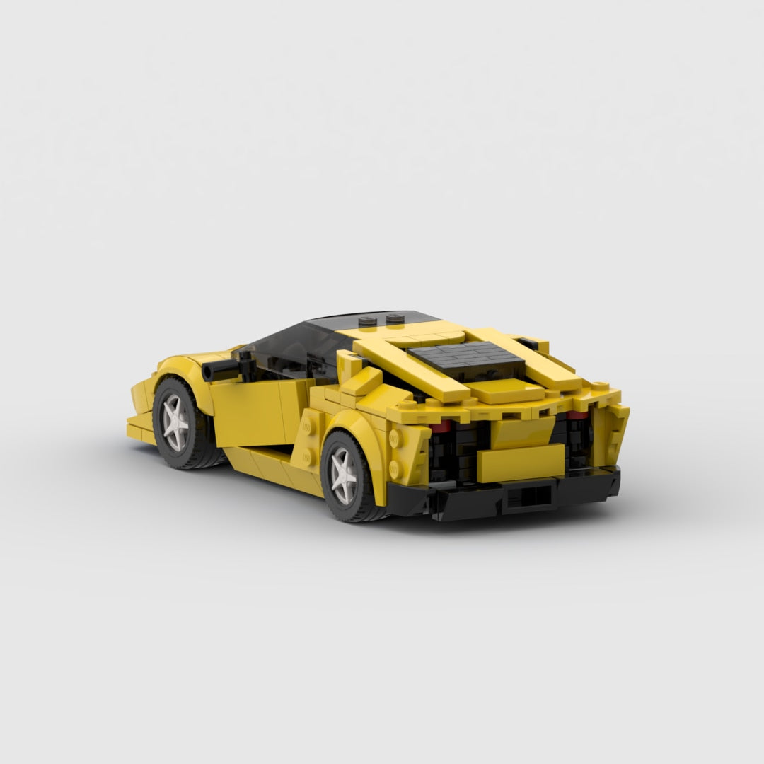 Aventador Racer Brick Building Blocks Yellow Lambo MOC Lego, AMB, NEW!
