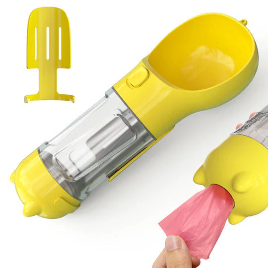 Portable 3 in 1 Pet Water Bottle, Pet Feeder, Dog Cat Drinking Bowls, Food Water Dispenser NEW