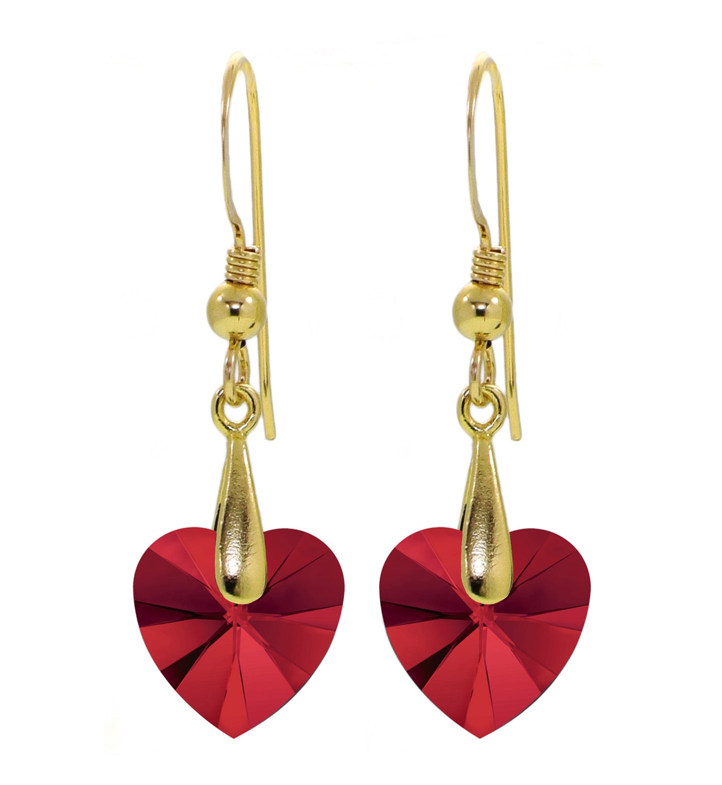 Gold Plated Silver" I Love You" Heart Necklace Set 24k Gold Inscribed in 12 Languages Red Purple Crystal, AMB, NEW!