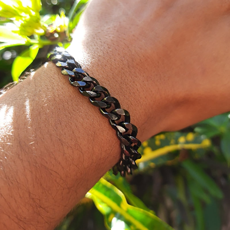Men Bracelet Cuban Link Stainless Steel NEW