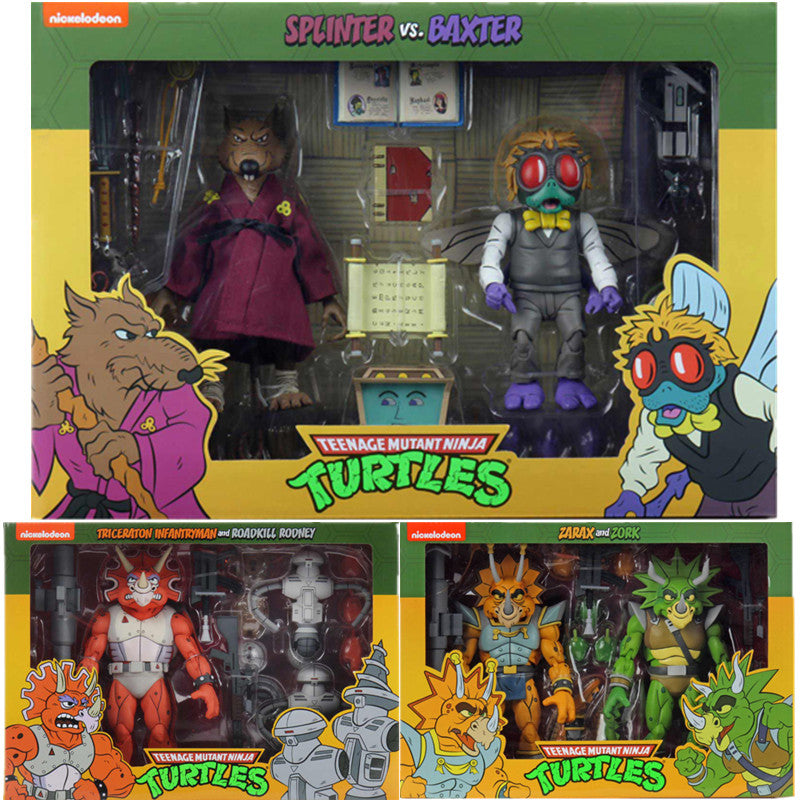 TMNT Teenage Mutant Ninja Turtles Michelangelo, Donatello, Splinter, Zarax, Zork Action Figures Toys, NEW