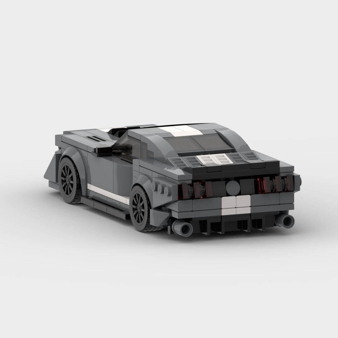 Ford Mustang Shelby GT500 MOC Lego Compatible Building Blocks Brocks Gray Racing Car, AMB, NEW!