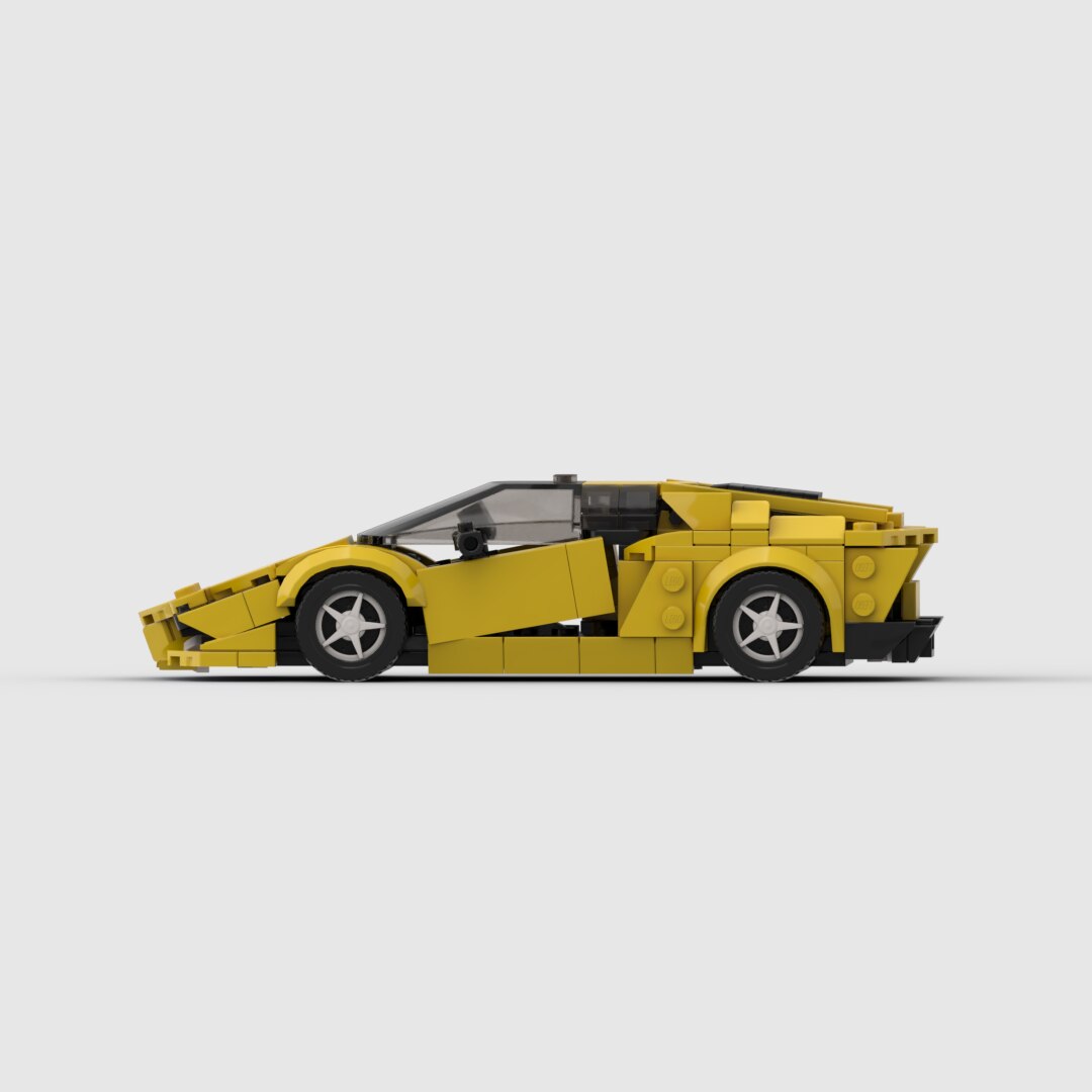 Aventador Racer Brick Building Blocks Yellow Lambo MOC Lego, AMB, NEW!