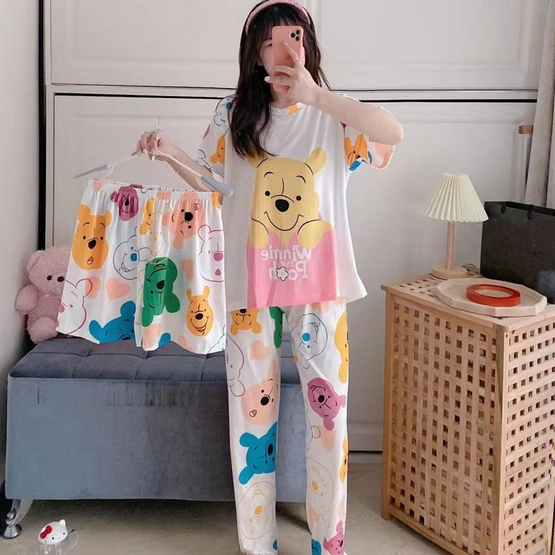 Mickey Mouse Winnie the Pooh Pajamas 3 In 1 Sleepwear Nighties Soft Silky Comfort NEW