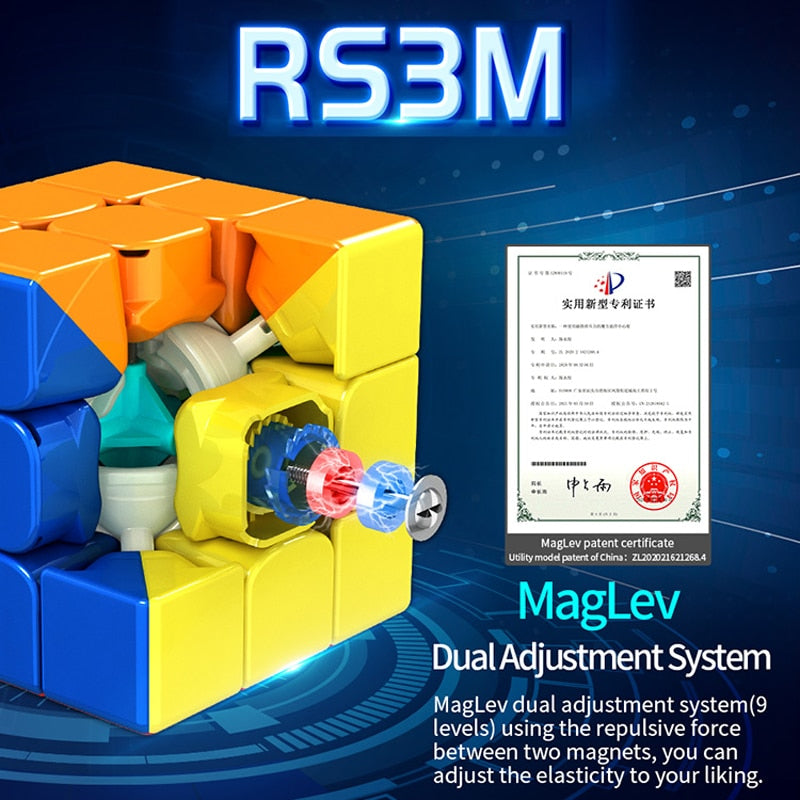 Moyu Magnetic Speed Cube Magic Rubik's Cube RS3M Sticker Less NEW