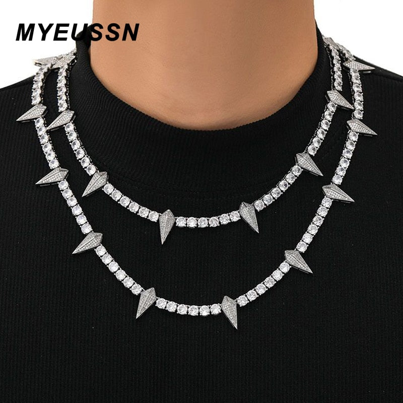 Valentines Day Black Panther Crystal Cuban Chain Necklace
