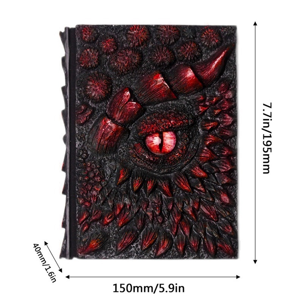 3D Dragon Embossed Diary Relief Design Blank Pages NEW