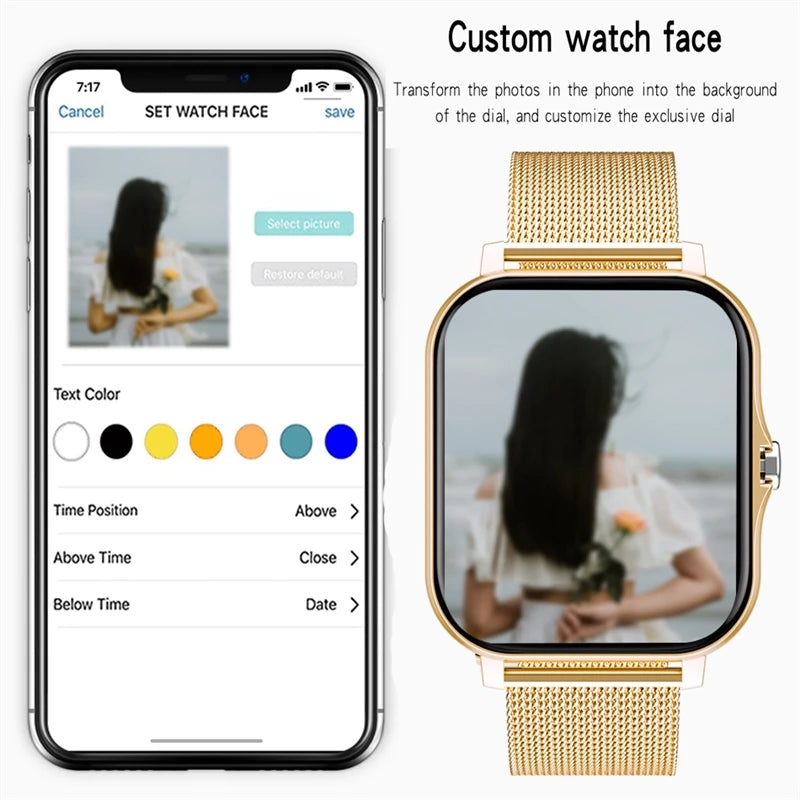 Sleek Fitness Tracker Smart Watch Feature Packed 1.69" Color Touch Screen Bluetooth NEW