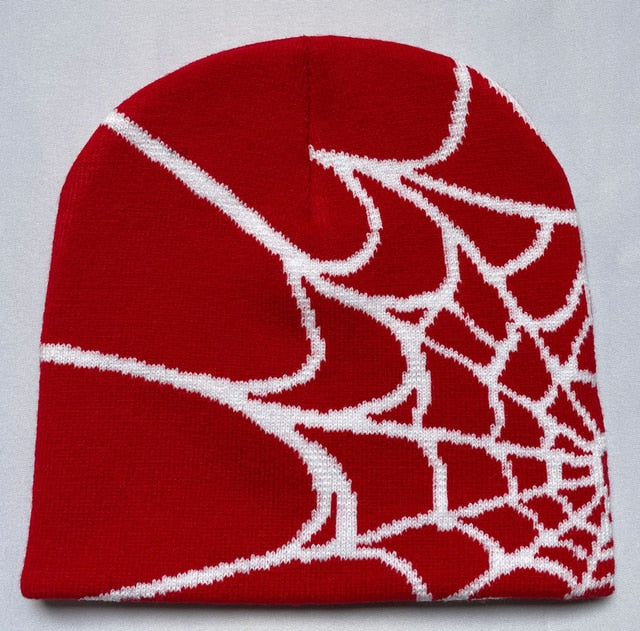 Gothic Spider Web Pattern Beanie Cap Halloween Outfit Accessory NEW