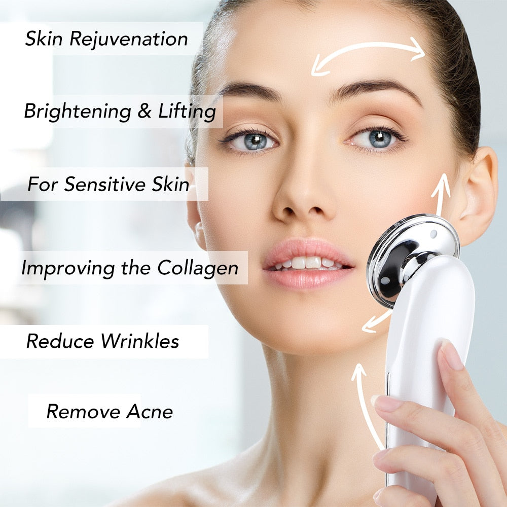 7 in 1 Face Lift Device RF Microcurrent, Vibrations, Light Therapy, Deep Cleanse, Rejuvenate Skin NEW AMB