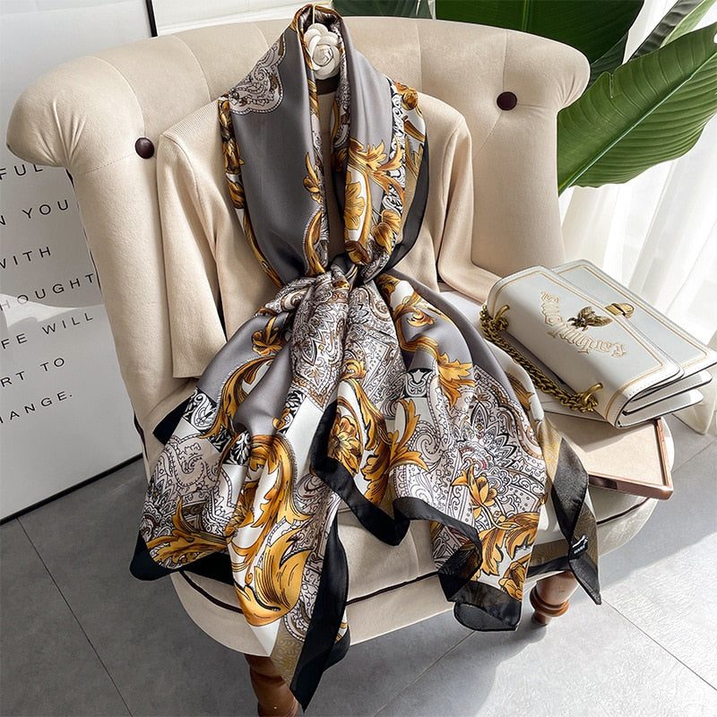 Luxury Polyester Soft Scarf Womens Shawl Silky NEW