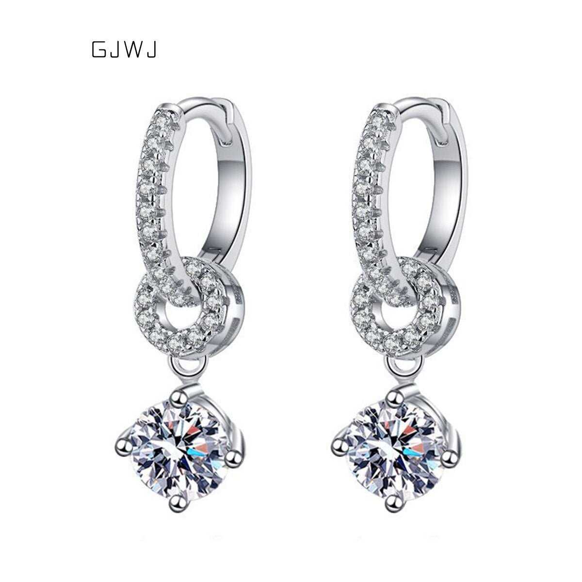 Valentines Day Genuine Moissanite Drop Earrings Sparkle