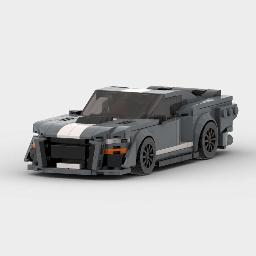 Ford Mustang Shelby GT500 MOC Lego Compatible Building Blocks Brocks Gray Racing Car, AMB, NEW!