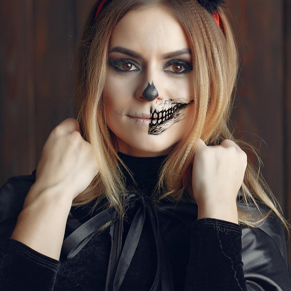 Halloween Tattoo Makeup Face Sticker Prank Disguise NEW
