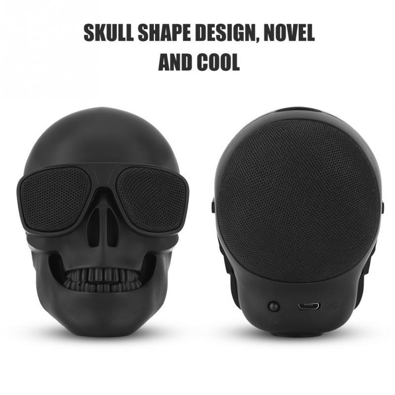 Skull Head Portable Bluetooth Wireless Speaker Stereo+Subwoofer Halloween Decor Ambience NEW