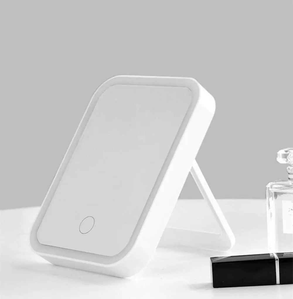 Smart Travel Makeup Lighted Mirror, Touch Screen, Adj. Brightness, Rechargeable NEW