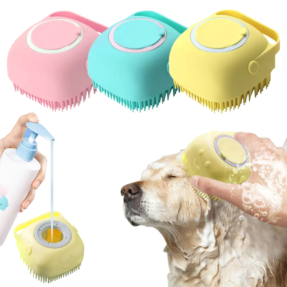 Soft Silicone Dog Cat Brush Grooming Tool Bath Brush NEW