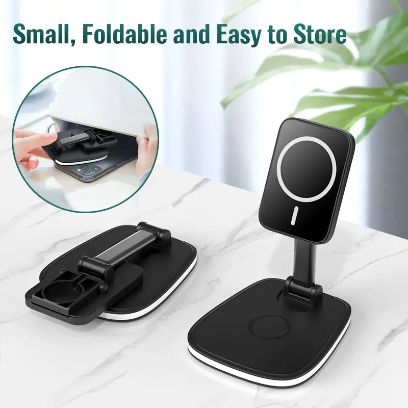 3in1 Magnetic Folding Wireless Dual Charger Apple iPhones NEW