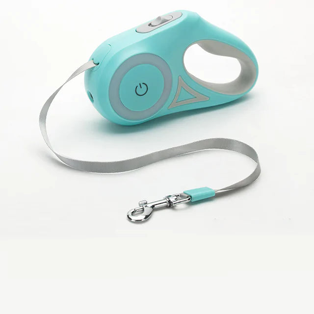 LED Light Up Dog Cat Leash Extends 3M+Braking/Locking Auto Retracting Lrg Handle NEW
